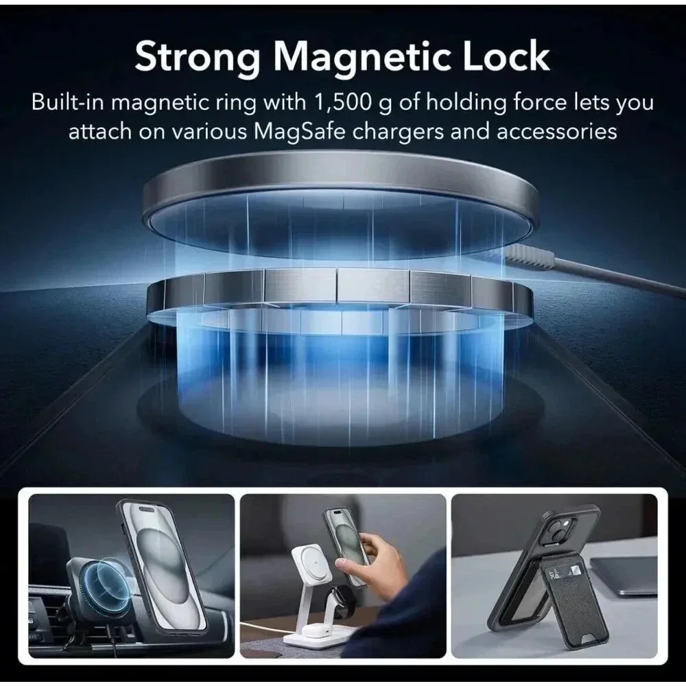 ESR Translucent Black Matte Case for iPhone 15 Case‎ Screen & Lens Protectors